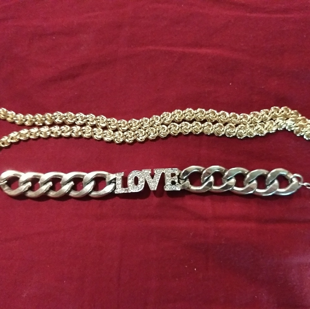 Gold tone Necklace and Link Bracelet